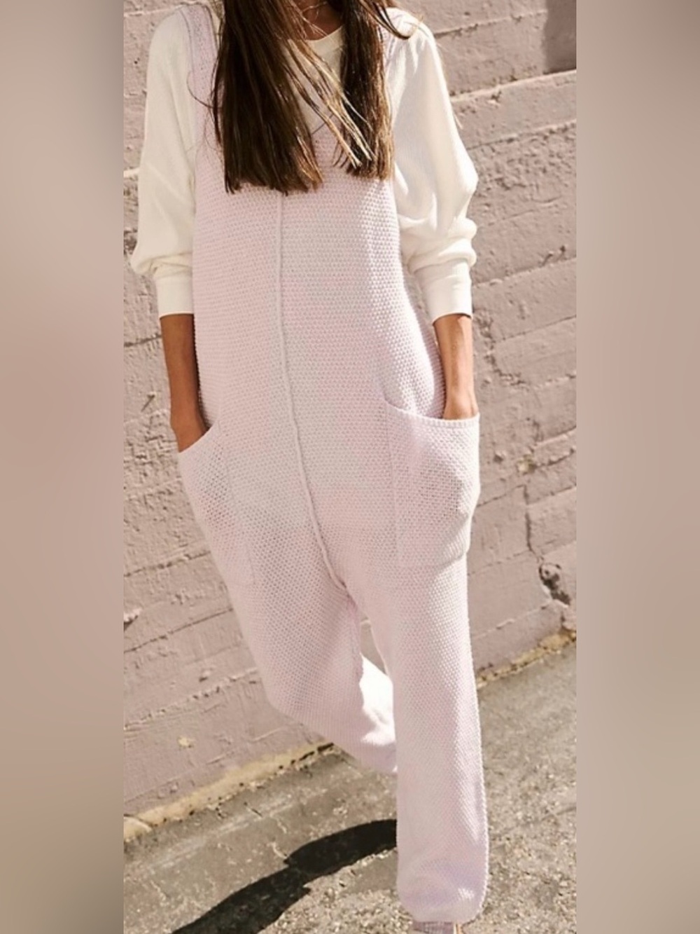 🔥BNWT! Free People! Hailee Sweater Jumpsuit! SZ Large! Color is Lilac!